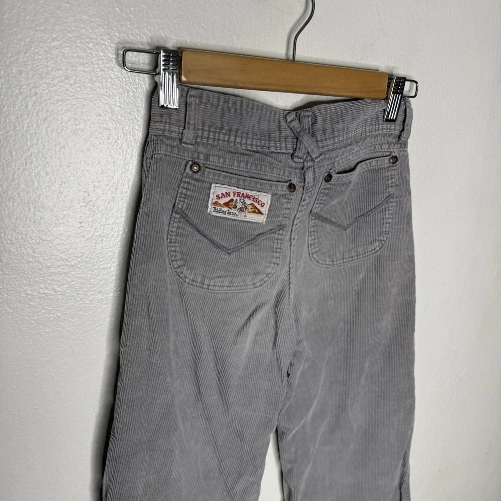 Vintage Corduroy Gray Flare San‎ Francisco Riding Gear Wally Jr Pants Boys 12